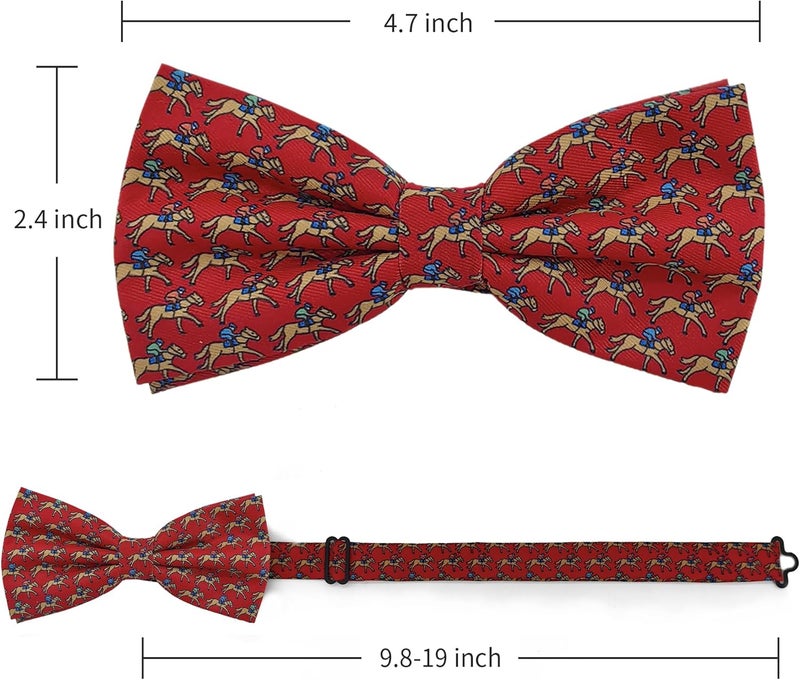 pensee Horse Racing Bow Tie Men's Horse Animal Men's BowTie 4.7 inch (12cm) Festive Novelty - Image 5